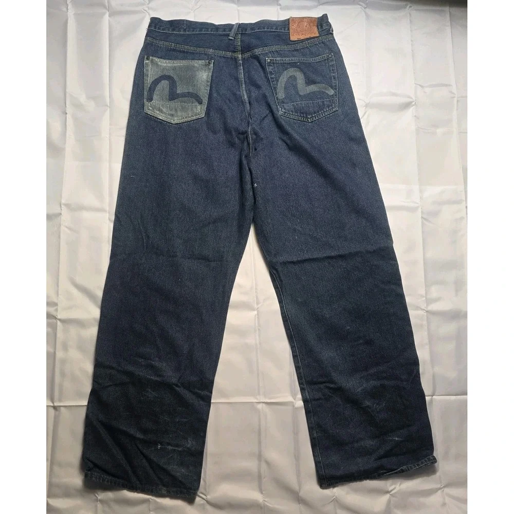 Evisu Y2K Vintage Baggy Wide Leg Loose Fit Jeans 40 Mens F74